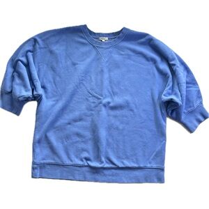 Rails Annie Slouchy Fit Crewneck Sweatshirt Periwinkle Blue Batwing Sleeve Large